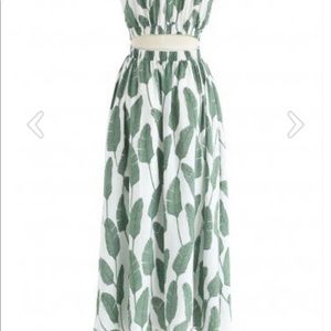 Adorable leaf patterned dress from chic wish!